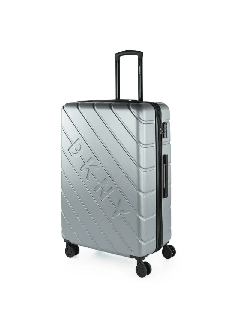 DKNY SILVER Side Tracked Hardside Luggage on Wheels for Unisex | Ultra Lightweight ABS on with Spinner Wheels 4 Color Silver  | Best Price UAE